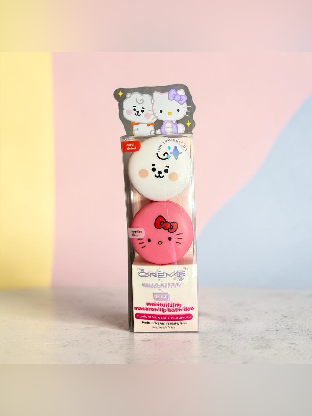 🩷THE CRÈME SHOP🩷Hello Kitty Macaron Lip Balm Duo/NIB